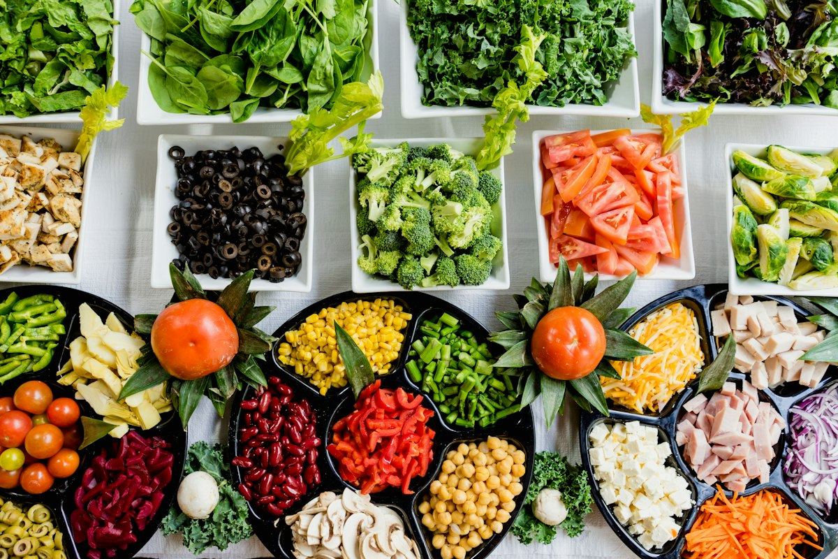 Fresh vegetables laid out in the DietKaro kitchen